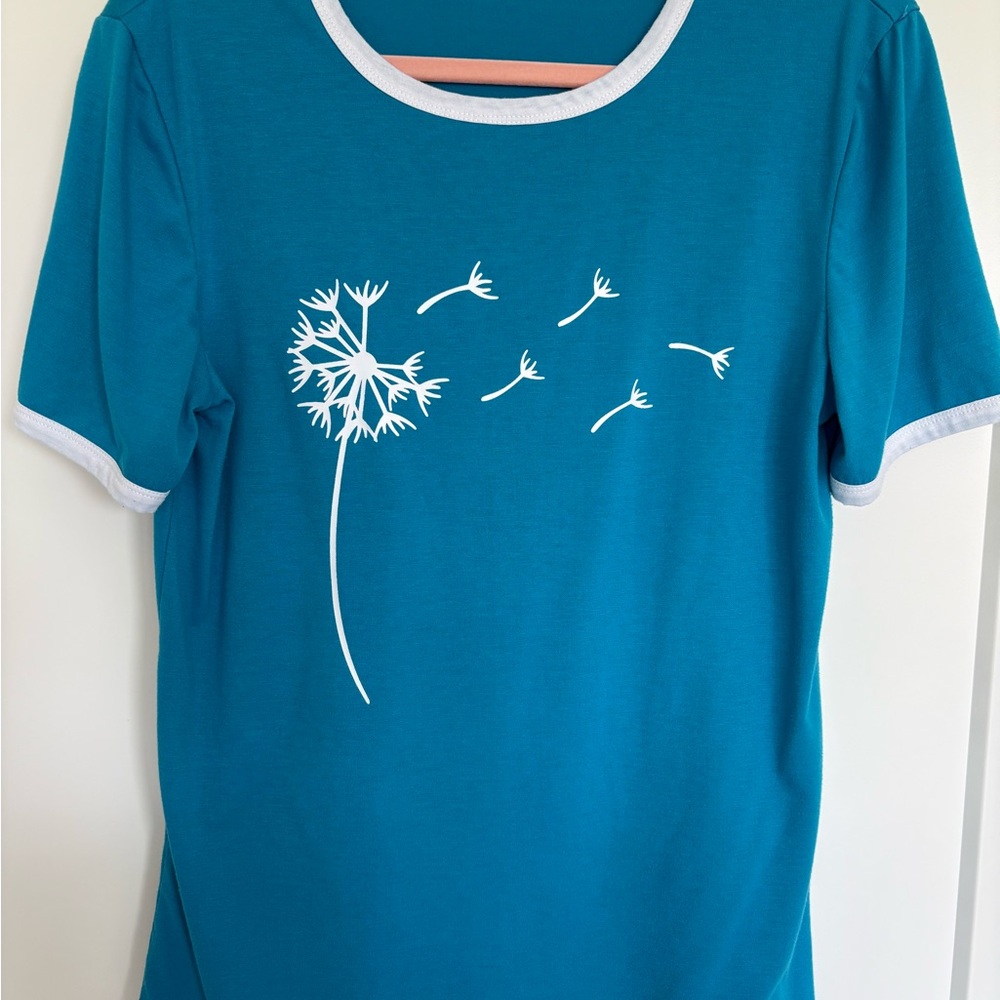 Teal Dandelion Short Sleeve Tee